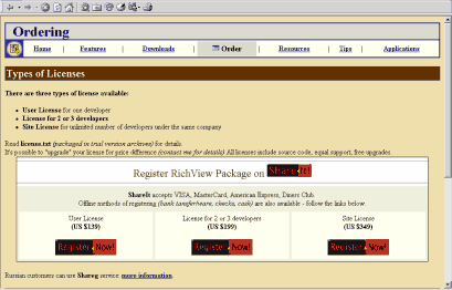 Ordering Page (Click to enlarge)