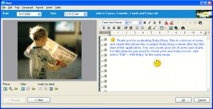 Baby Diary's note editor