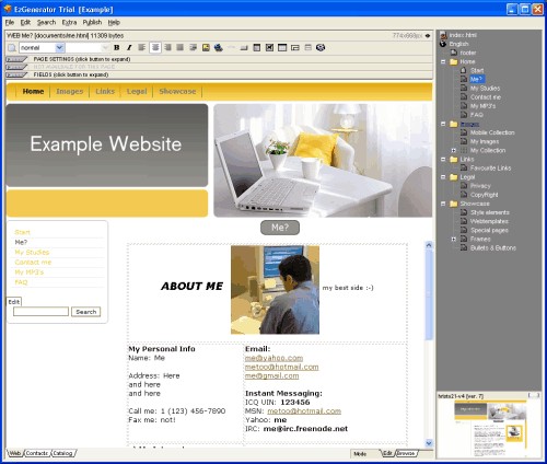 Main Window, Page Editor