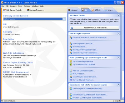 Internet Business Promoter's main window