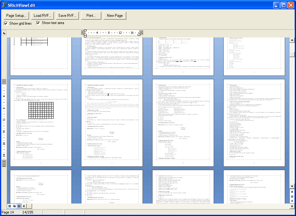 Pages arranged in rows and columns Pages arranged in rows and columns