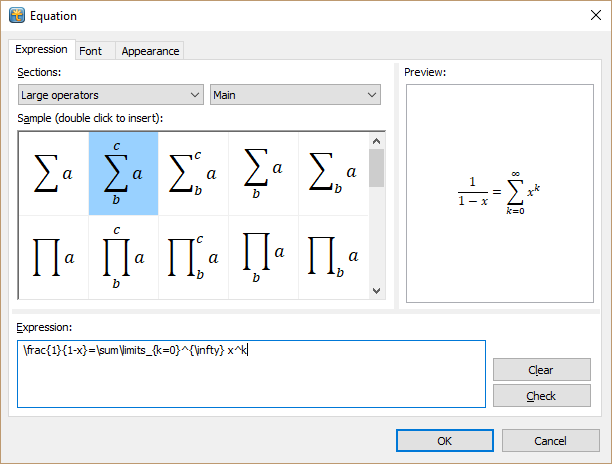 Equation editor