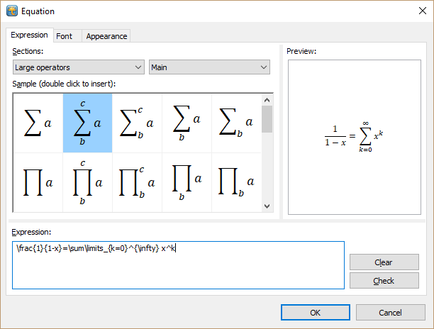 Equation editor in RichViewActions