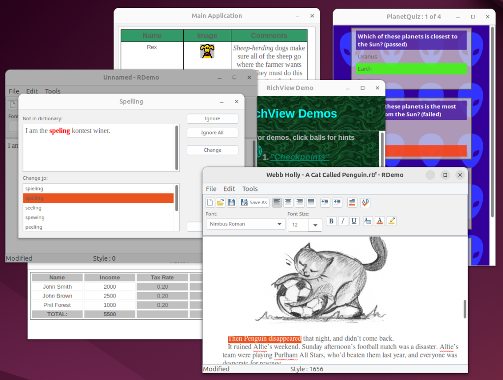 TRichView Demos for Lazarus for Linux