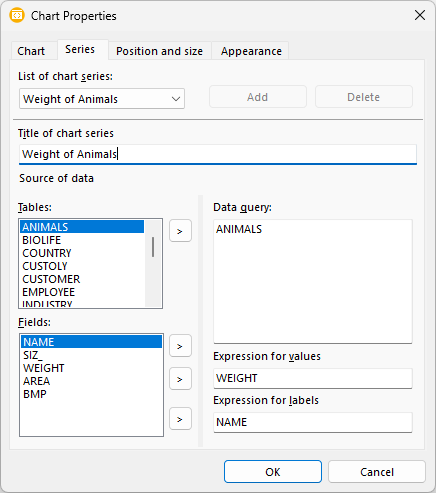 ReportWorkshop: chart series in the chart properties dialog